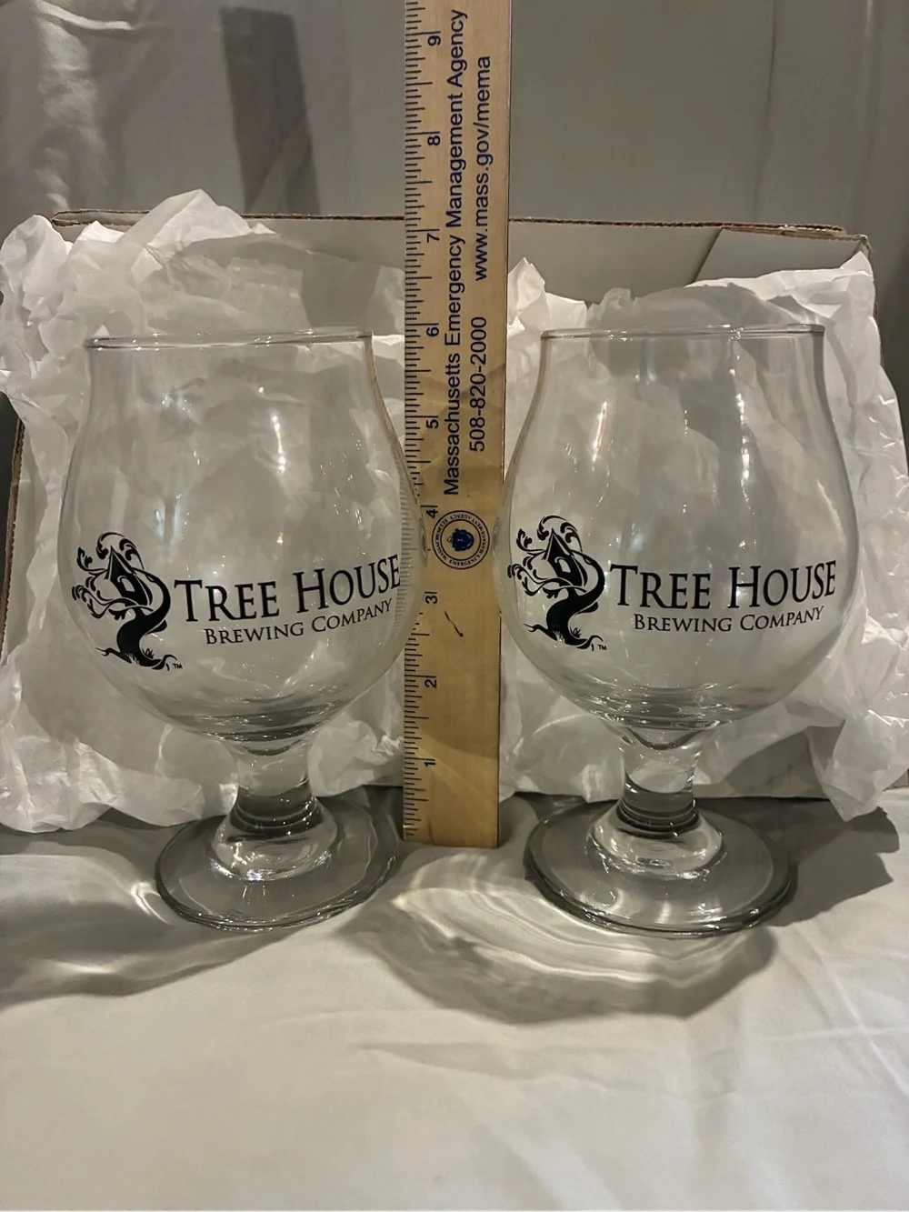 Branded Goblet Glasses - Clear, Set of 2